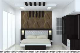 simple bed room interior kazhakkootam olive cresada flat,trivandrum,kerala